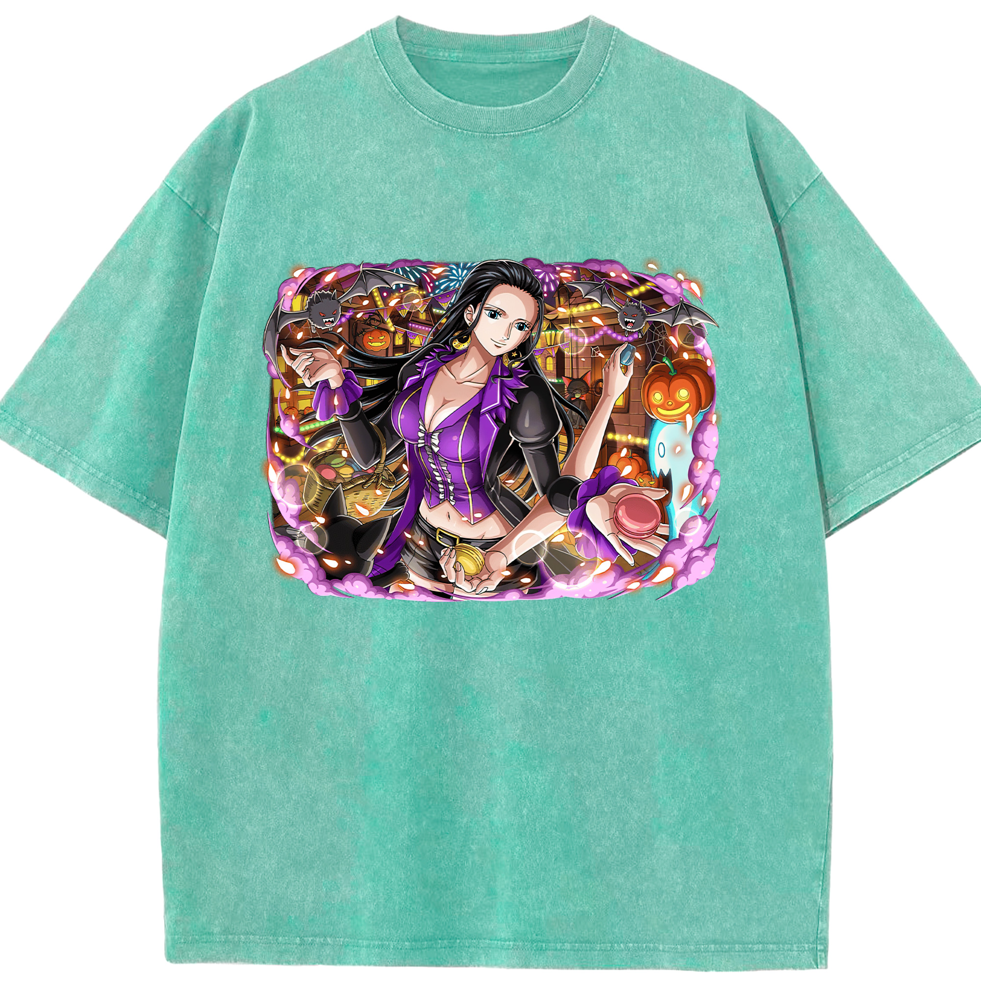 ワンピース ニコ・ロビン ONE PIECE Nico Robin 綿100% ヴィンテージ風 半袖Tシャツ（フロントプリント）